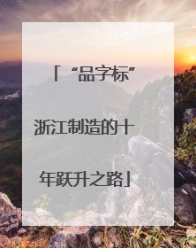 “品字标”浙江制造的十年跃升之路